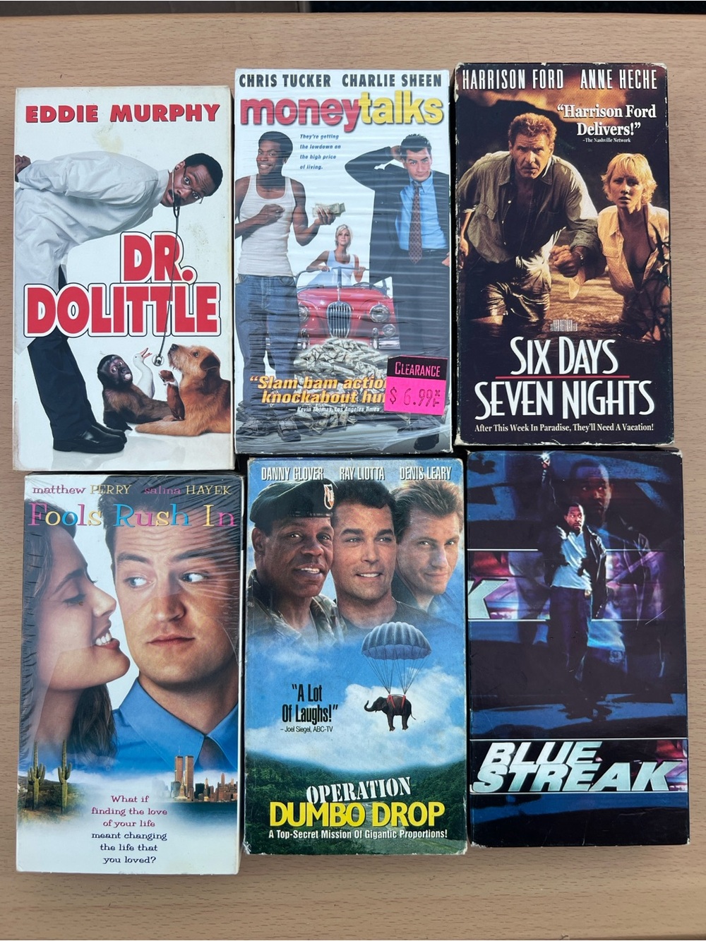 Comedy/Adventure VHS Movies Lot Of 6/Eddie Murphy, Harrison Ford Etc.